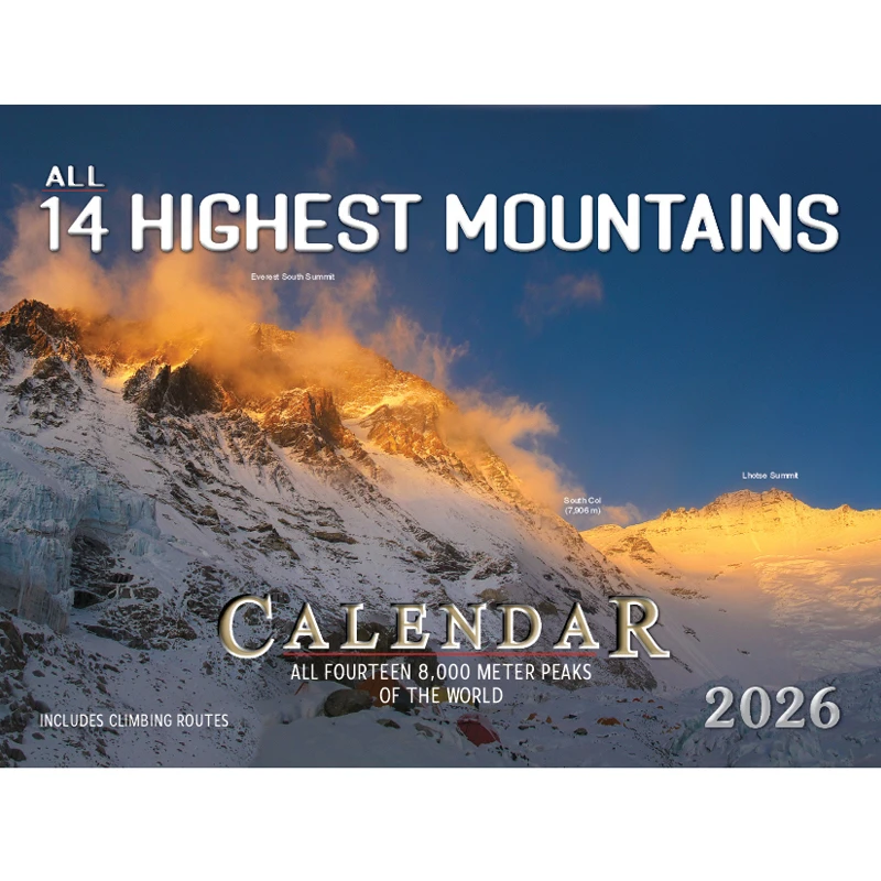 All 14 Highest Mountains Wall Calendar 2026 (4.810)